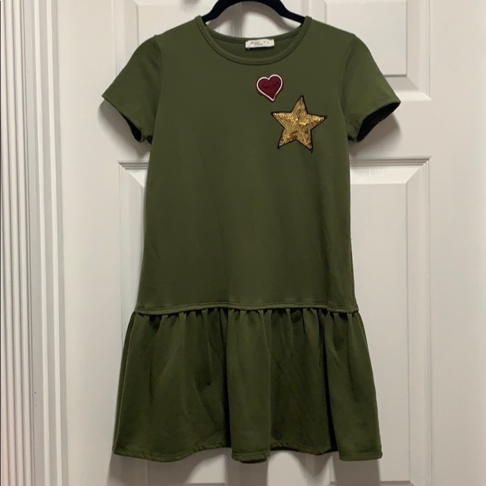 Pinc premium girls army green dress size L
